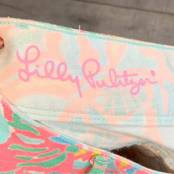 Lilly Pulitzer Worth Skinny Mini Zip Jeans - Sandbar Blue Make a Splash - Picture 9 of 12